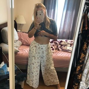 American Eagle wide leg flowery pants